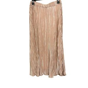 Silhouette NYC silky pleated tan skirt